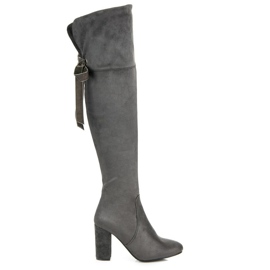 Bestelle Mousquetaires en daim avec un arc gris Bestelle Mousquetaires en daim avec un arc gris