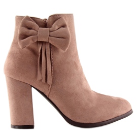 Bottes à talons hauts avec nœud rose nc93 rose multicolore