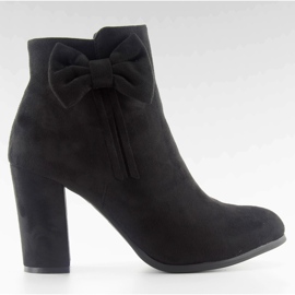 Bottes à talons hauts avec un noeud noir nc93 Noir le noir