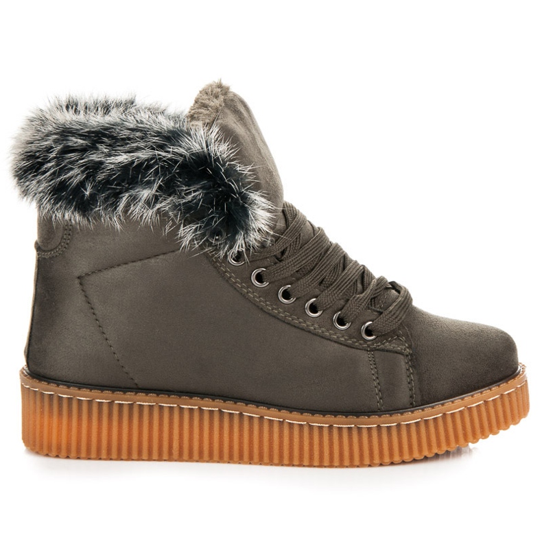 Bottes Creepers Avec Fourrure vert