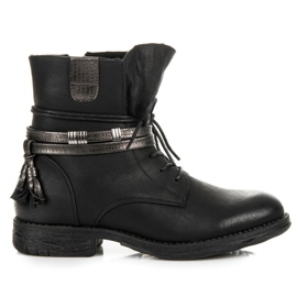 Queentina Bottes noires fermées par une fermeture éclair