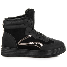 Chaussures de sport avec fourrure noir