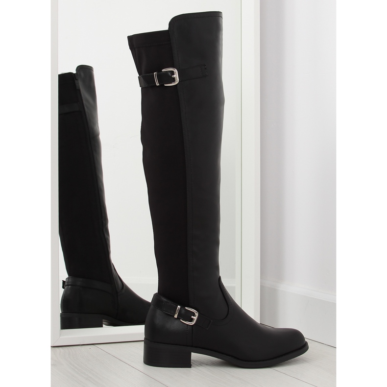 Boots noires à tige souple le noir