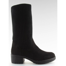 Bottines noires à tige en maille le noir