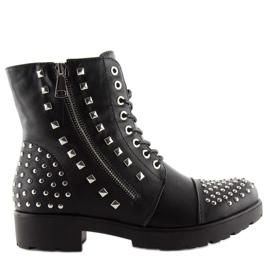 Bottes noires à clous LY1622 noir le noir
