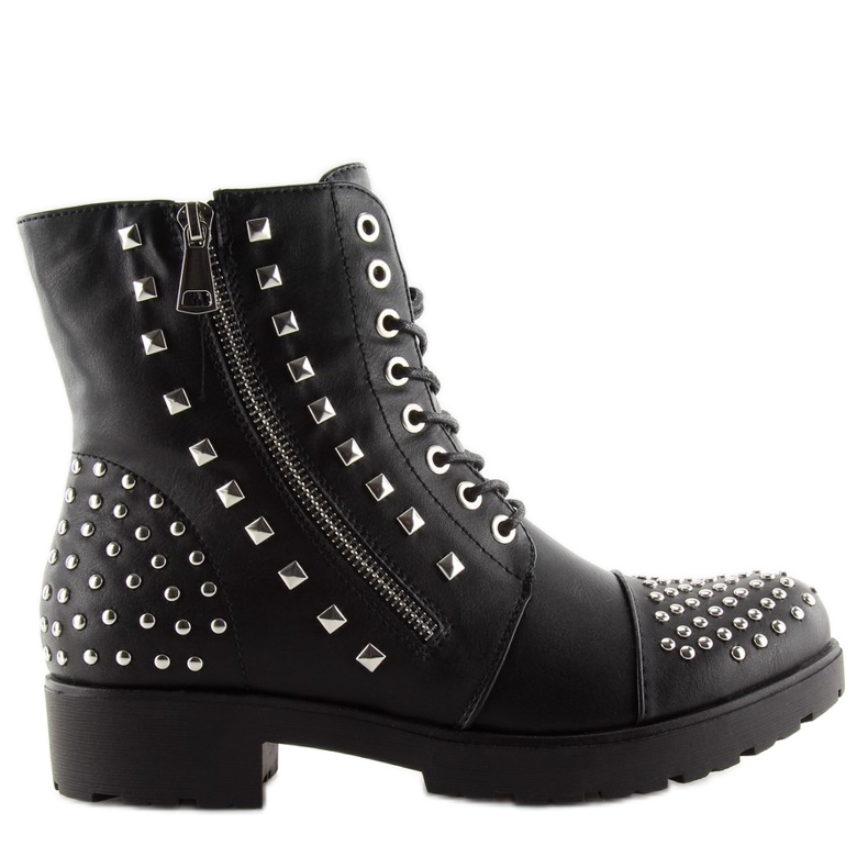 Bottes noires à clous LY1622 noir le noir