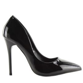 Talons hauts pour femmes laqués noirs LL-89P Noir le noir
