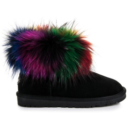 Dimar Mukluki en cuir multicolore le noir