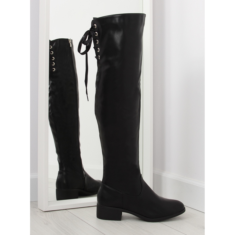 Bottes de mousquetaire noires A-12 noires le noir