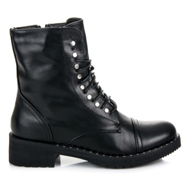 Anesia Paris Bottines nouées noires