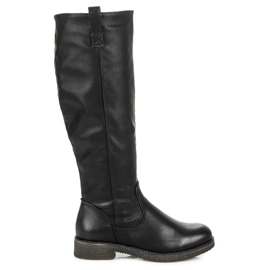 Juliet Bottes noires classiques avec fermeture éclair le noir