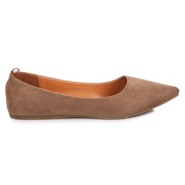 Licean Ballerines col V en daim brun Licean Ballerines col V en daim brun
