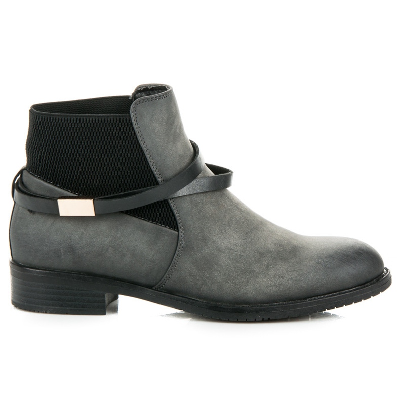 Vinceza Bottines Jodhpur basses le noir gris Vinceza Bottines Jodhpur basses le noir gris