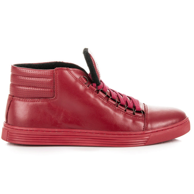 Mario Boschetti Chaussures de sport en cuir rouge