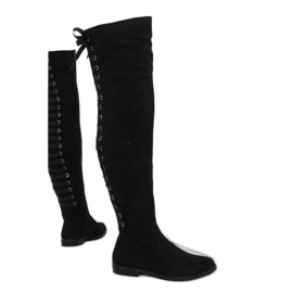 Bottes d'équitation mousquetaires noires F118 II-Gat le noir