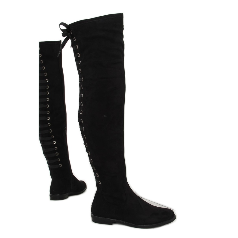 Bottes d'équitation mousquetaires noires F118 II-Gat le noir