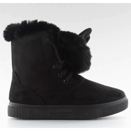 Bottes neige avec oreilles noires DD38 noires le noir
