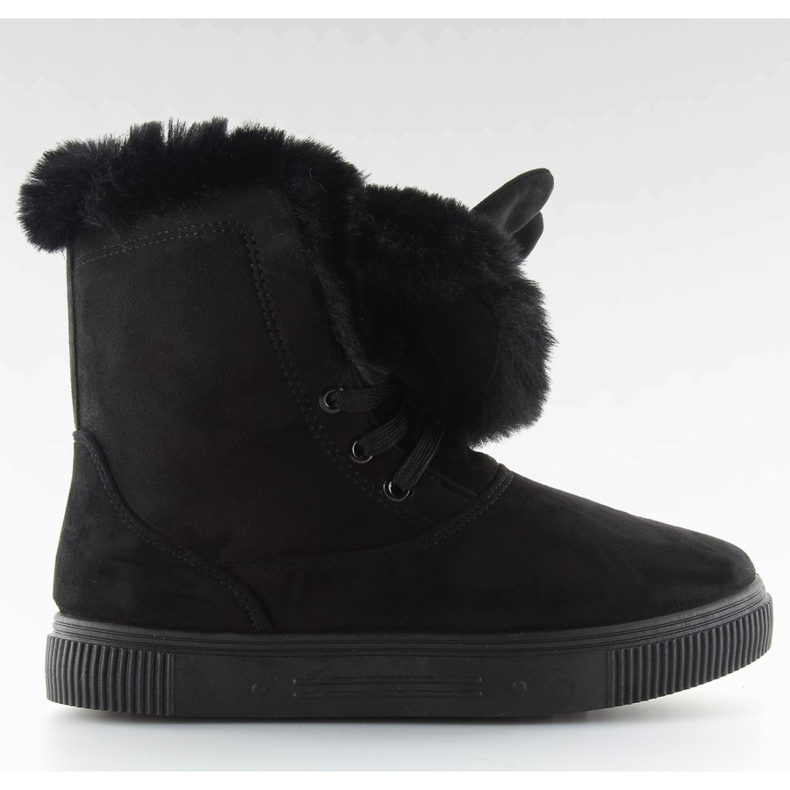 Bottes neige avec oreilles noires DD38 noires le noir