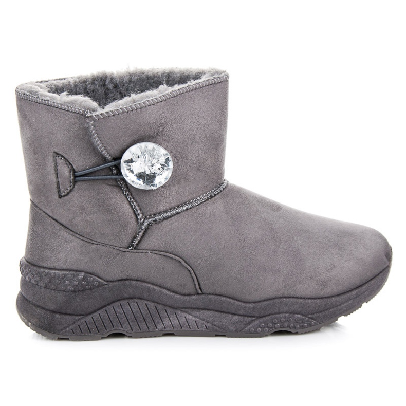 Anesia Paris Bottes de neige fermées par un bouton gris Anesia Paris Bottes de neige fermées par un bouton gris