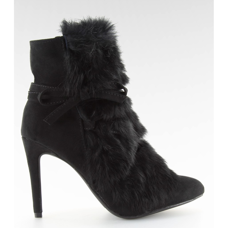 Bottes noires à talon haut avec fourrure noire 1319 Black le noir Bottes noires à talon haut avec fourrure noire 1319 Black le noir