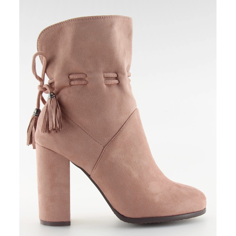 Bottines à talons larges rose 1318 rose