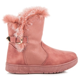 Bottes de neige en daim rose