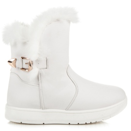 Bottes de neige en daim blanche