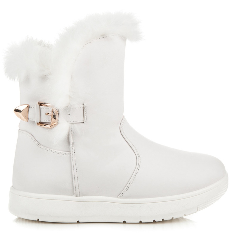 Bottes de neige en daim blanche