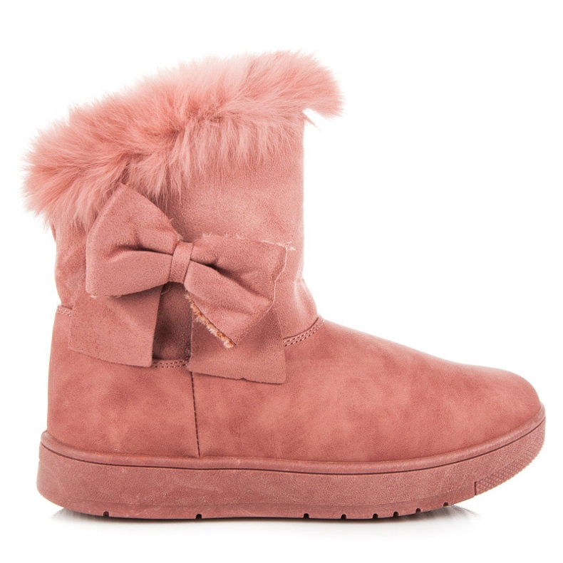 Bottes de neige avec nœud rose