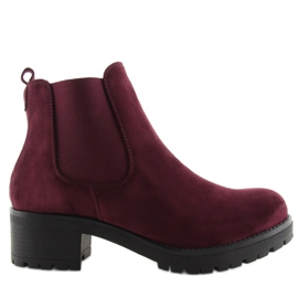 Bottines Chelsea à Talons Hauts Bordeaux B05 rouge multicolore