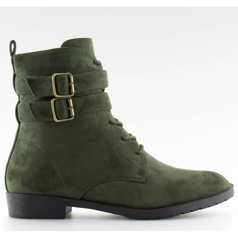 Bottines à lacets daim vert H7187 verde