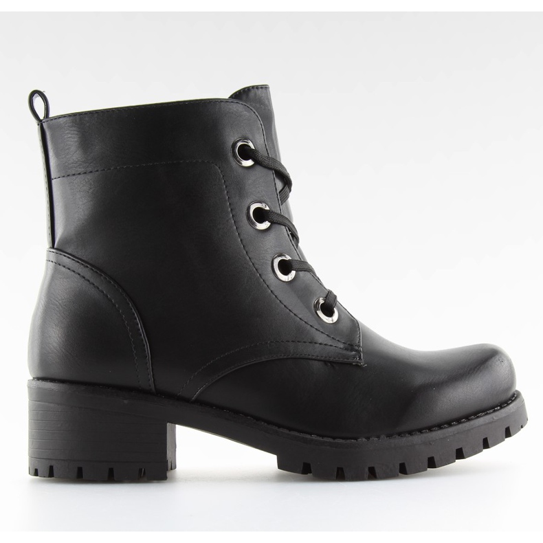 Bottines noires à lacets HQ891 noir le noir