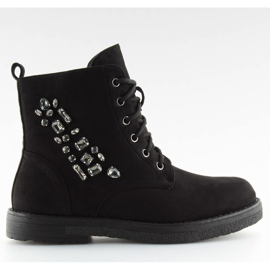 Bottines noires à lacets HQ901 noir le noir