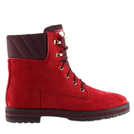 Bottines à lacets rouge 1539 Rouge