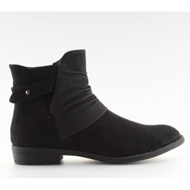 Bottes à talon plat noir 303 noir