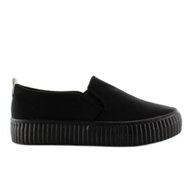 Slip-on sur la semelle côtelée haute noir