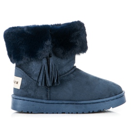 Bella Paris Mukluki à franges bleu marin