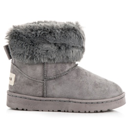 Bella Paris Bottes de neige avec nœud gris