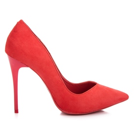 Vinceza Escarpins en daim corail rouge