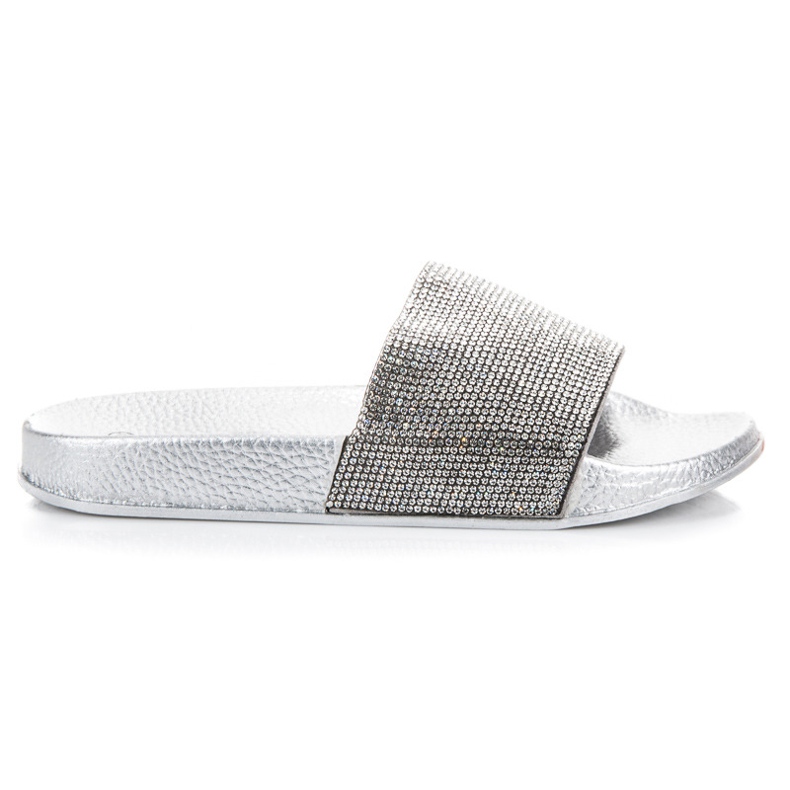 Queen Vivi Pantoufles Avec Cristaux gris