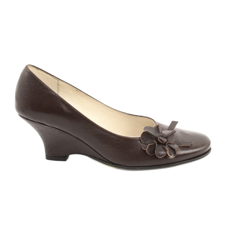 Escarpins en Cuir Marron Pees brun