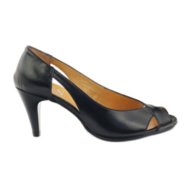 Escarpins en cuir noir PEES le noir