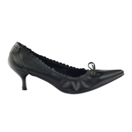 Escarpins avec insert en cuir Christine le noir