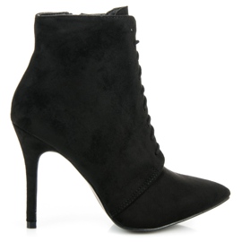 Cm Paris Bottines attachées sur un talon haut noir