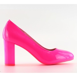 Escarpins à talons larges rose B-59 Fushia