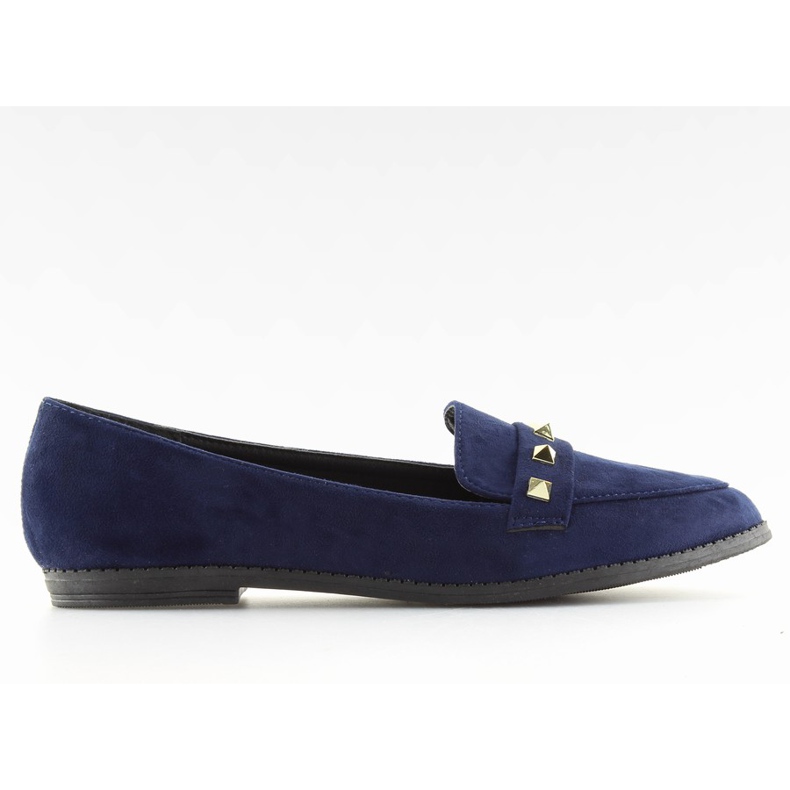 Mocassins pour femmes avec des clous bleus bleu marine