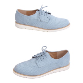 Mocassins femme bleus lacés T297 Bleu