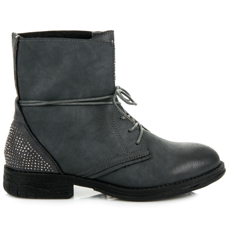 Queentina Bottes ouvrières avec cristaux gris