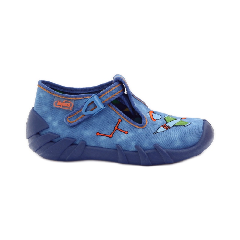 Befado chaussures pour enfants 110p315 pantoufles vert orange bleu