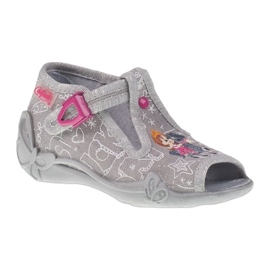 Befado chaussures pour enfants 213p103 pantoufles gris rose